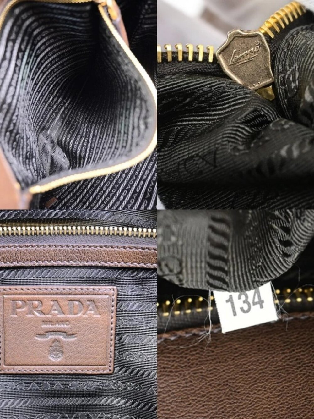 PRADA Logo Crossbody Messenger Shoulder Bag Leather Brown GHW Italy 87KD156 - Picture 11 of 14